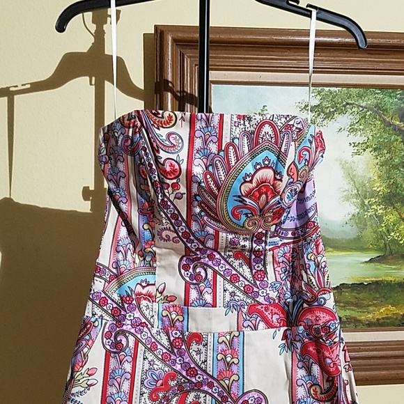 Hilfiger strapless dress paisley design h22 - Picture 3 of 6